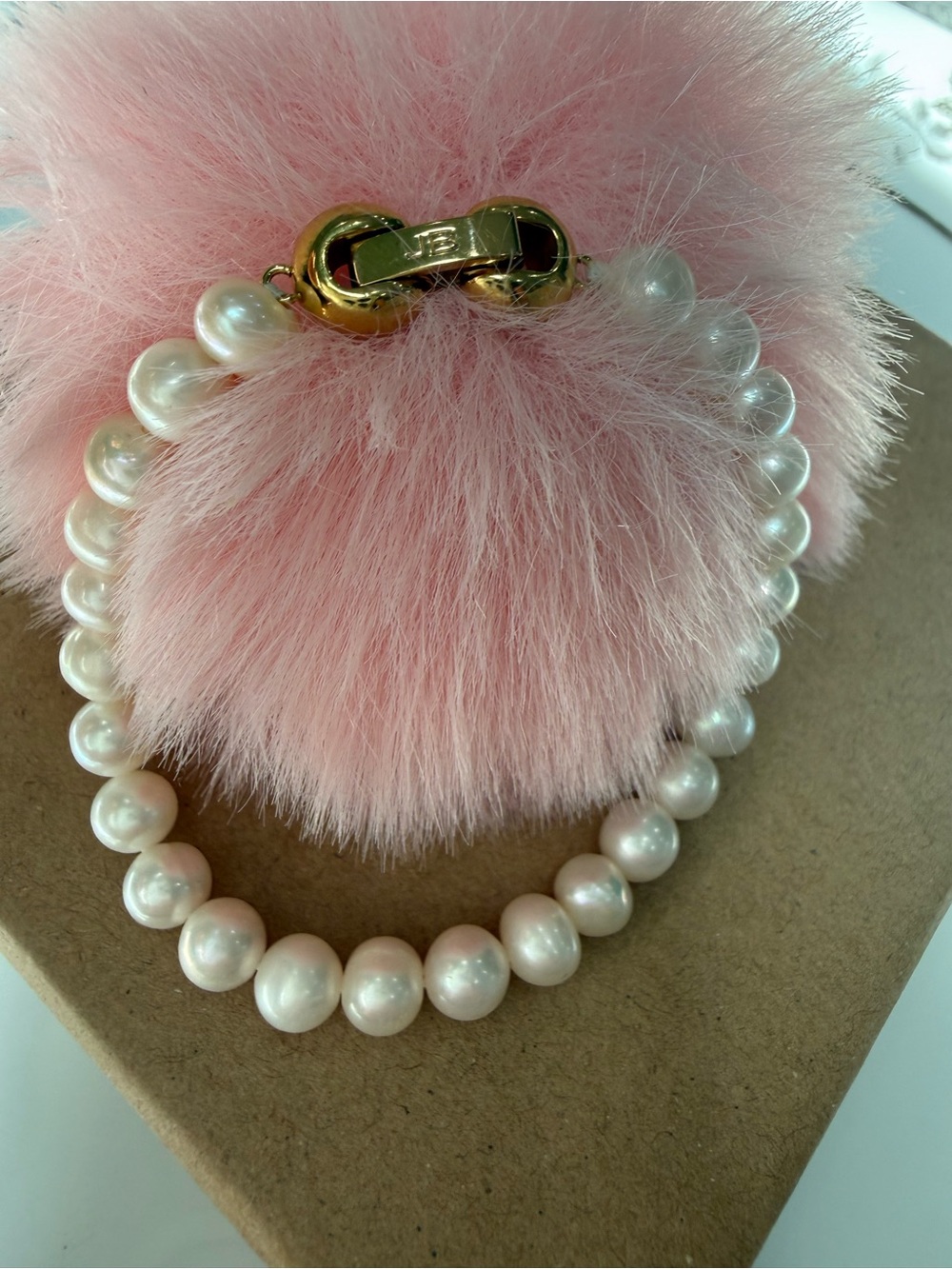 Jenny Bird White Pearl Beaded Bracelet with Gold Clasp